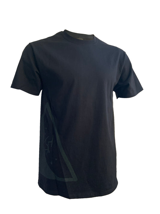 Men's Black Short Sleeve Side Logo Tee